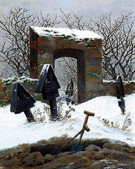 Friedhof im Schnee, Caspar David Friedrich